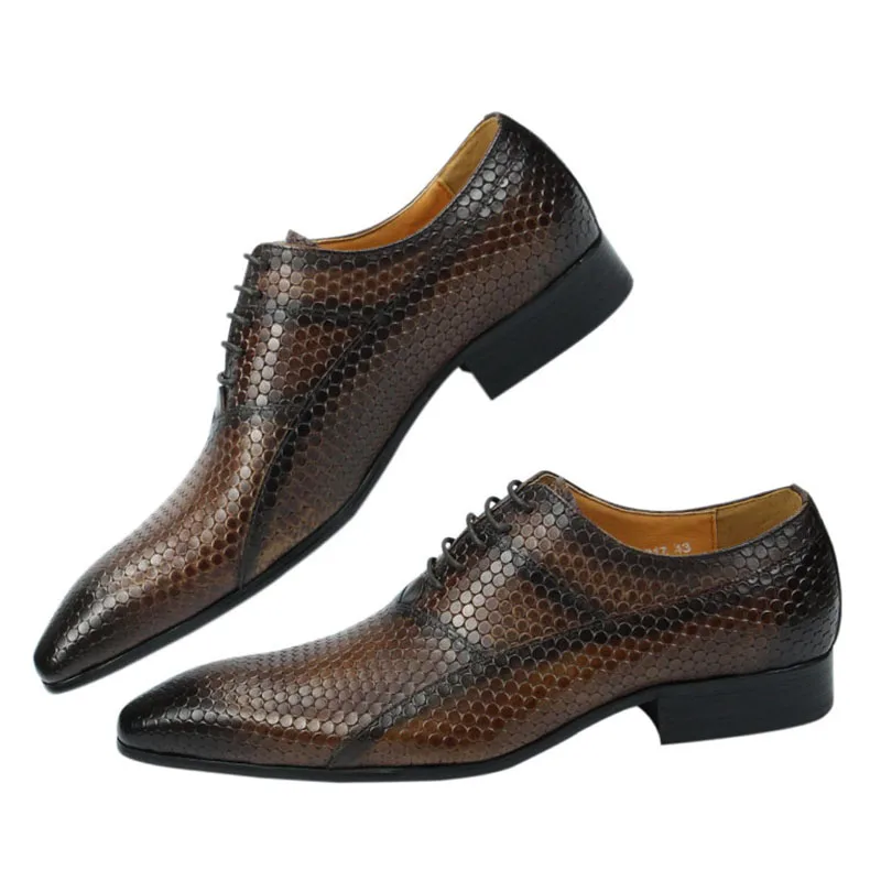 New Men's Leather Shoes Summer British Style Retro Business Dress
