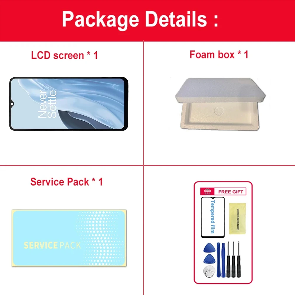 OnePlus Nord N300 5G Screen Replacement Kit - Full LCD Display With Frame & Repair Tools CPH2389