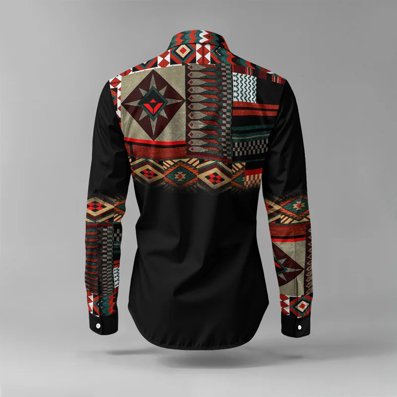 2025 Spring/Summer Fashion Men's Set Printed Simple Long Sleeve Suit Slim Fit Breathable Cotton Blended Casual Wear Resistant Fa_voghion.com