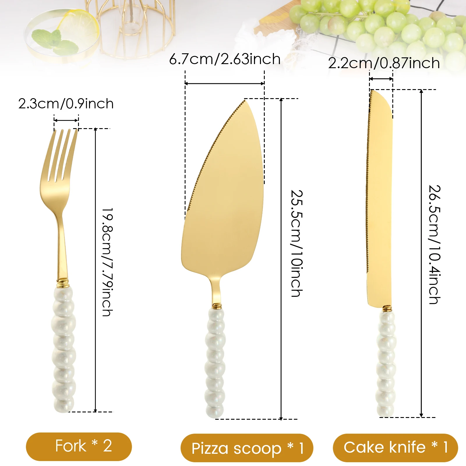 Cake Shovel Set Stainless Steel Cake Cutter and Pie Spatula Set Efficient Cake Cutting for Wedding Birthday Anniversaries Party