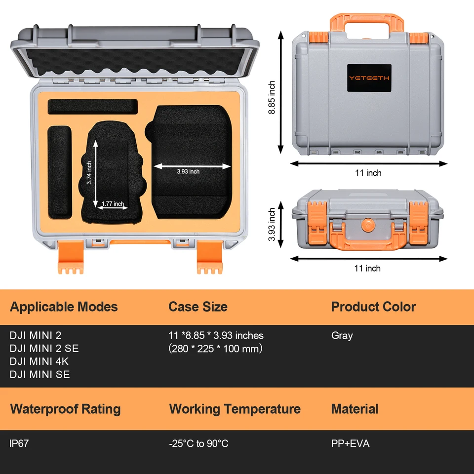 Lykus Titan MM510 Custodia/Case/Valigia impermeabile per DJI Mini 5 Pro