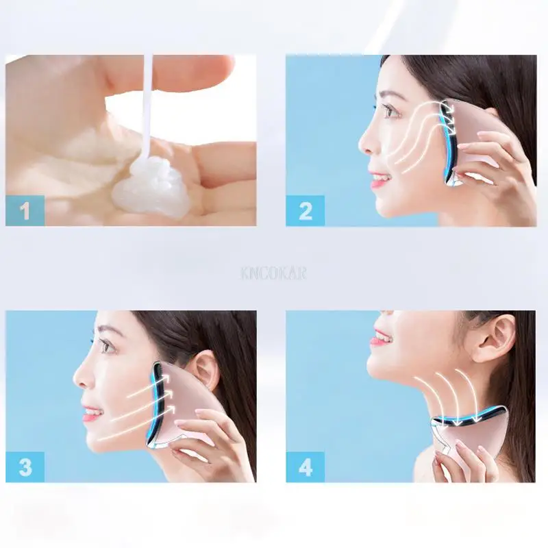 Facial Massager Electric Scraping Board Micro-current Positive And Negative Ion Importer Facial Dredging Neck Protector Portable