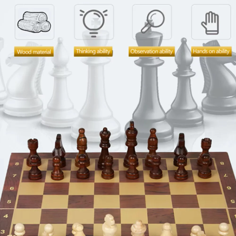 Free Shipping 29x29cm 3 in 1 Chess Chekers Backgammon Developing Strategic Thinking Foldable Chess Board Best Gifts Family Games 3