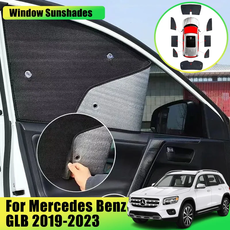 

Car Full Coverage Sunshade For Mercedes Benz GLB Class 180 200 250 X247 2020-2023 2021 2022 Car Sunscreen Window Sunshade Covers