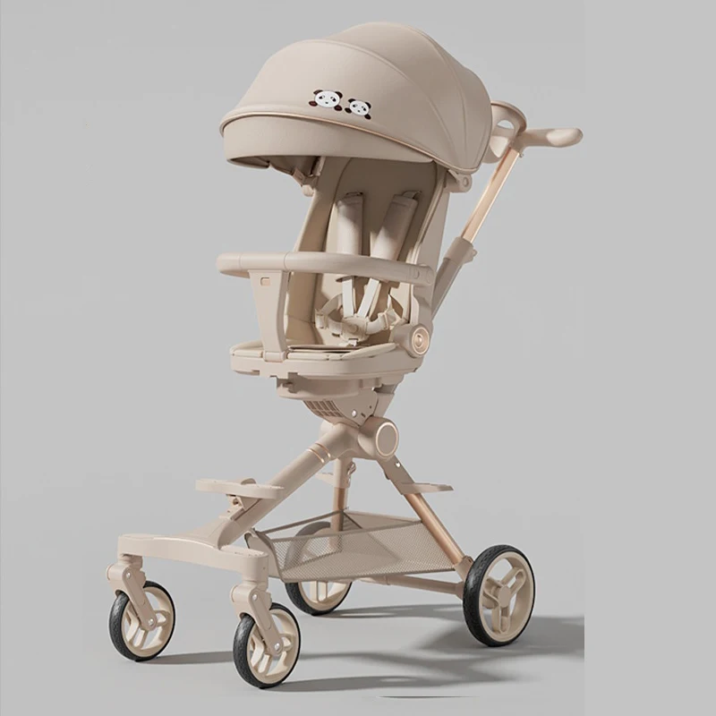 Stroller Lightweight Folding Baby Walking Pram can sit or lie down Baby High Landscape Two-way Stroller