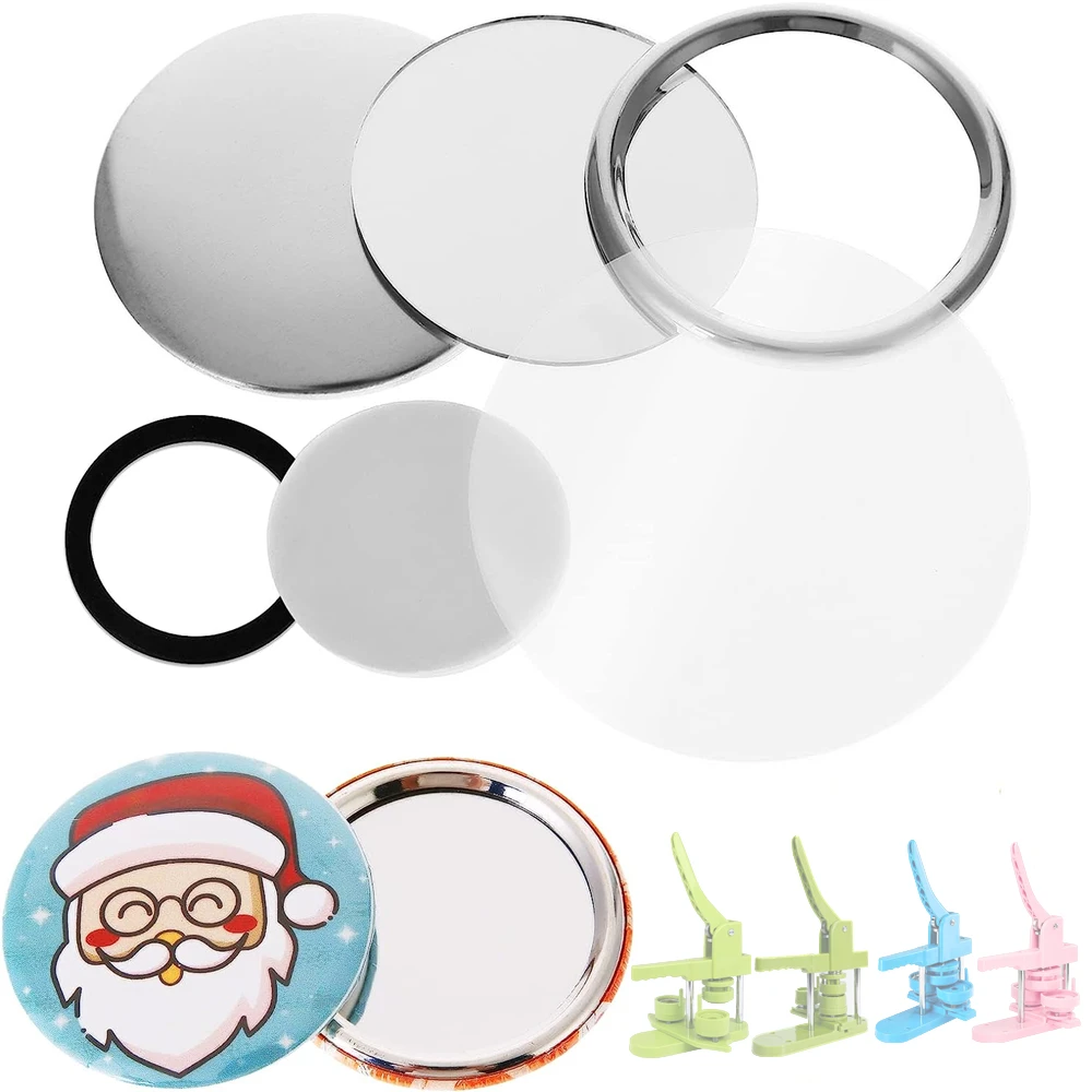 58MM Blank Mirror Badge Button Maker Part DIY Round Button Part Supplies Pocket Mirror For Badge Press Making Machine 50/100Pcs
