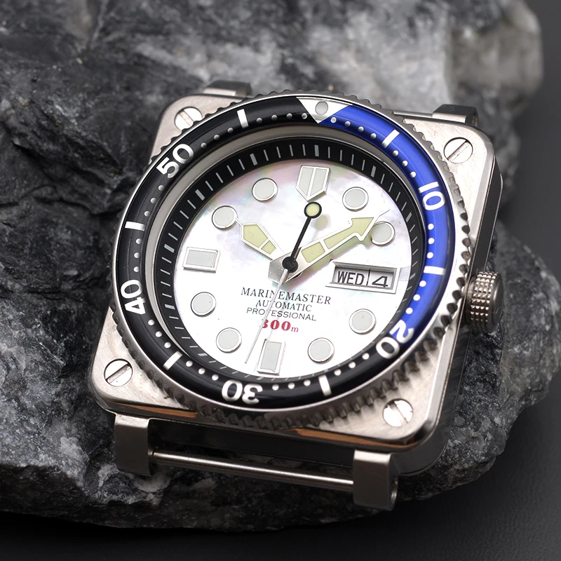 New Square Men's Watch Fit Seiko NH35 NH36 Automatic Movement 10ATM Waterproof Diver Watch For Stainless Steel Sapphire Glass