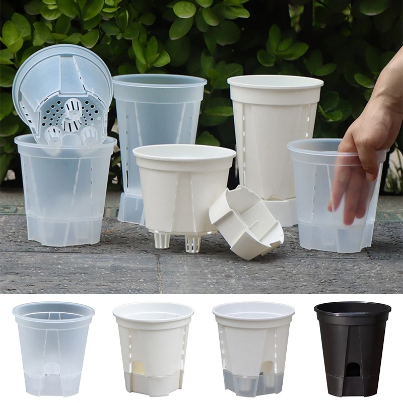 White Watering Plant Pot Plastic Flowerpot Planter with Drainage Holes Absorbing Flowerpot Indoor Outdoor Plants Garden Tools flower pot hydroponic flower pot plant pot