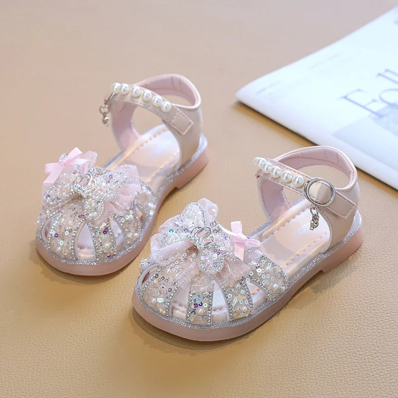 Girls Summer Flat Sandals Wedding Party Shoes
