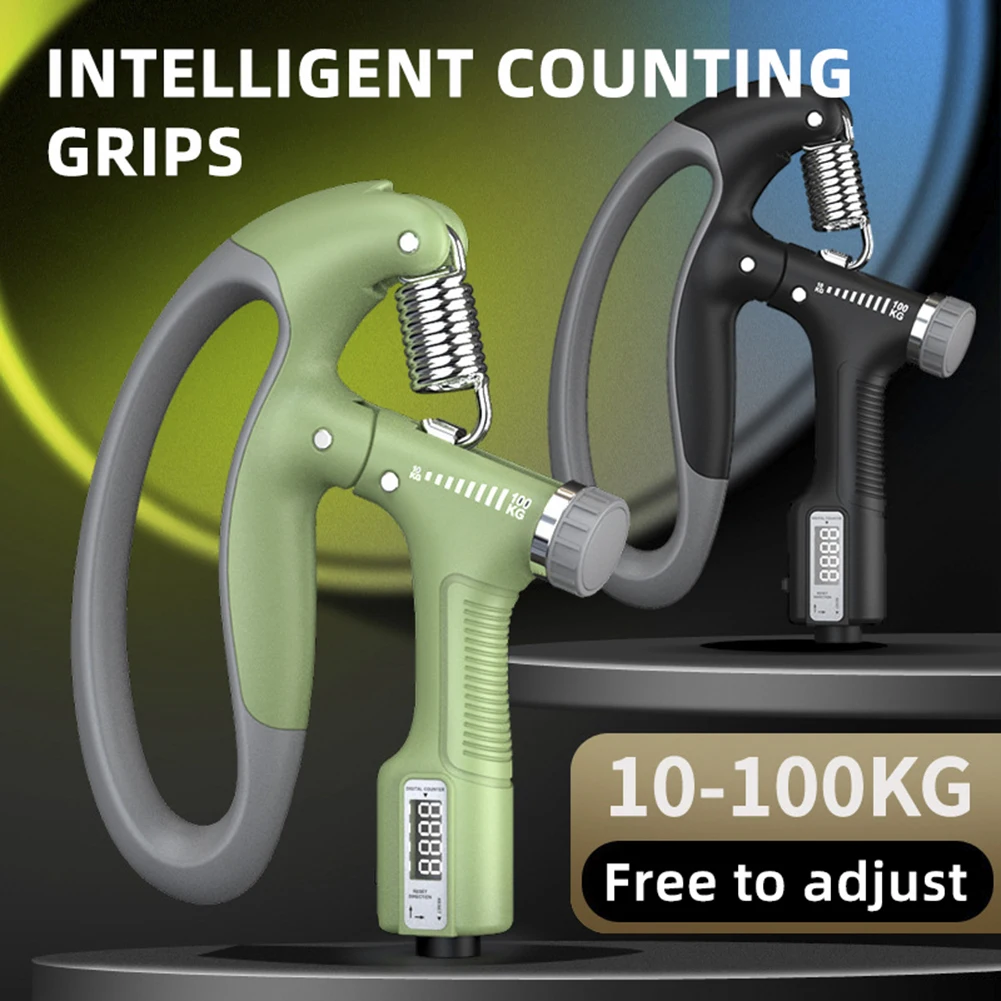 

10-100Kg Adjustable Hand Grip Strengthener Electronic Countable Heavy Gripper Exerciser Arm Muscle Wrist Train Fitness Equipment