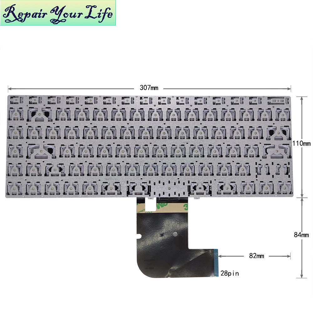 Teclado Portátil para Hometa Alfa 130p Eua Teclados Inglês Yxt-nb93-93 Fit para Russo Árabe Hebraico Mb3081004 Mb3081004 - Imagem 3