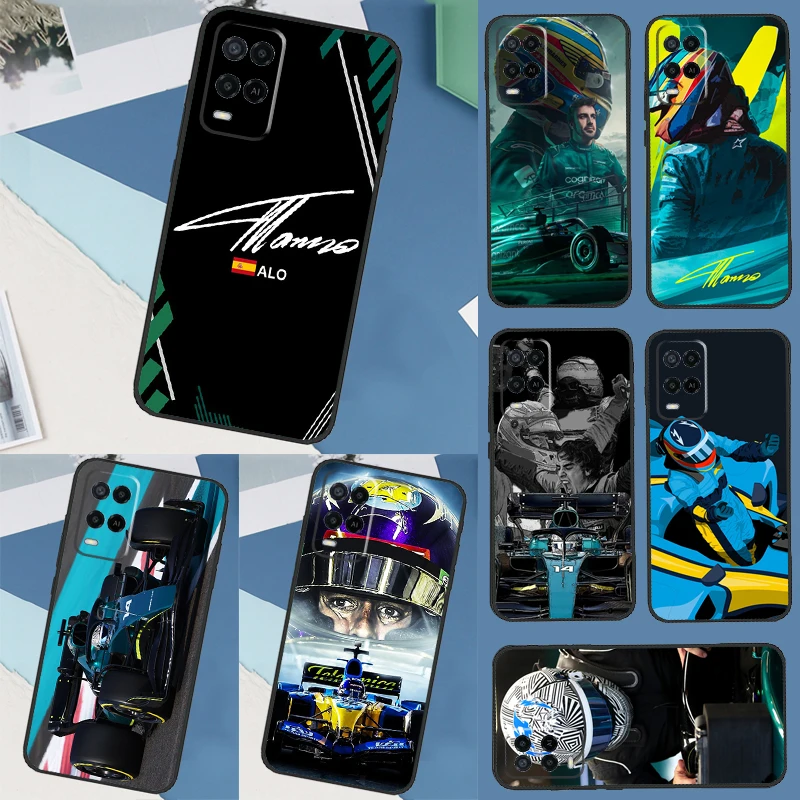 Custodia F1 Racing Fernando Alonso Per Oppo A17 A77 A57 A54 A53 S A31 A5 A9 A15 A52 A72 A91 A93 A74 A94 A16 A76 A96 Cover