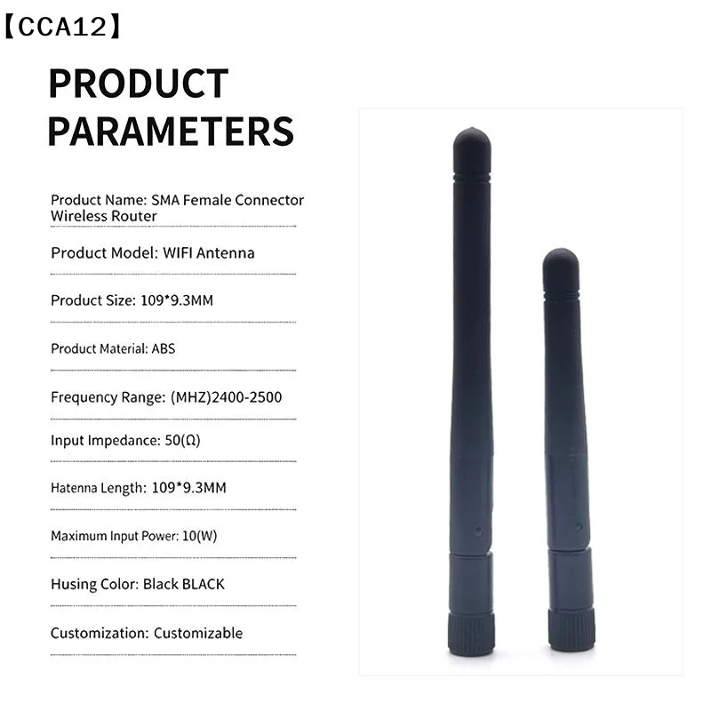 1Pcs 2.4G 무선 라우팅 네트워크 카드 안테나 SMA 여성용 3DBI 고이득 Wifi 라우터 안테나 간편한 설치 내구성〔CCA12〕