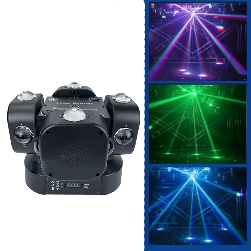 New Arrival Rotating Beam Laser Moving Head Light RGBW 4in1 Led with Strobe Effects Stage Lighting for DJ Disco Club Music Party 2022 new arrival 5 5 inch wifi blue tooth embedded touch control panel with rs485 relay for background music in wall amplifier