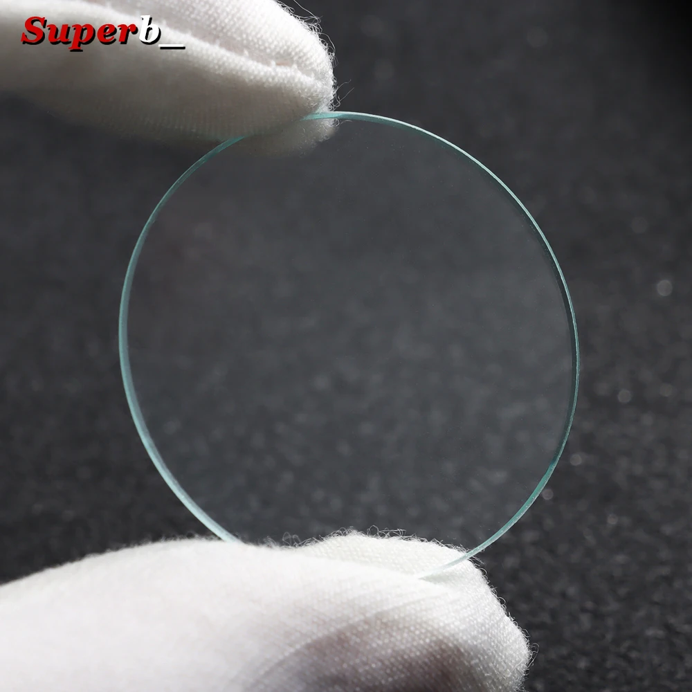 Premium Transparent Watch Crystal - Flat Glass, Various Thickness Options (1.5mm - 3mm), Diameter 28-38mm, Single Piece Accessory