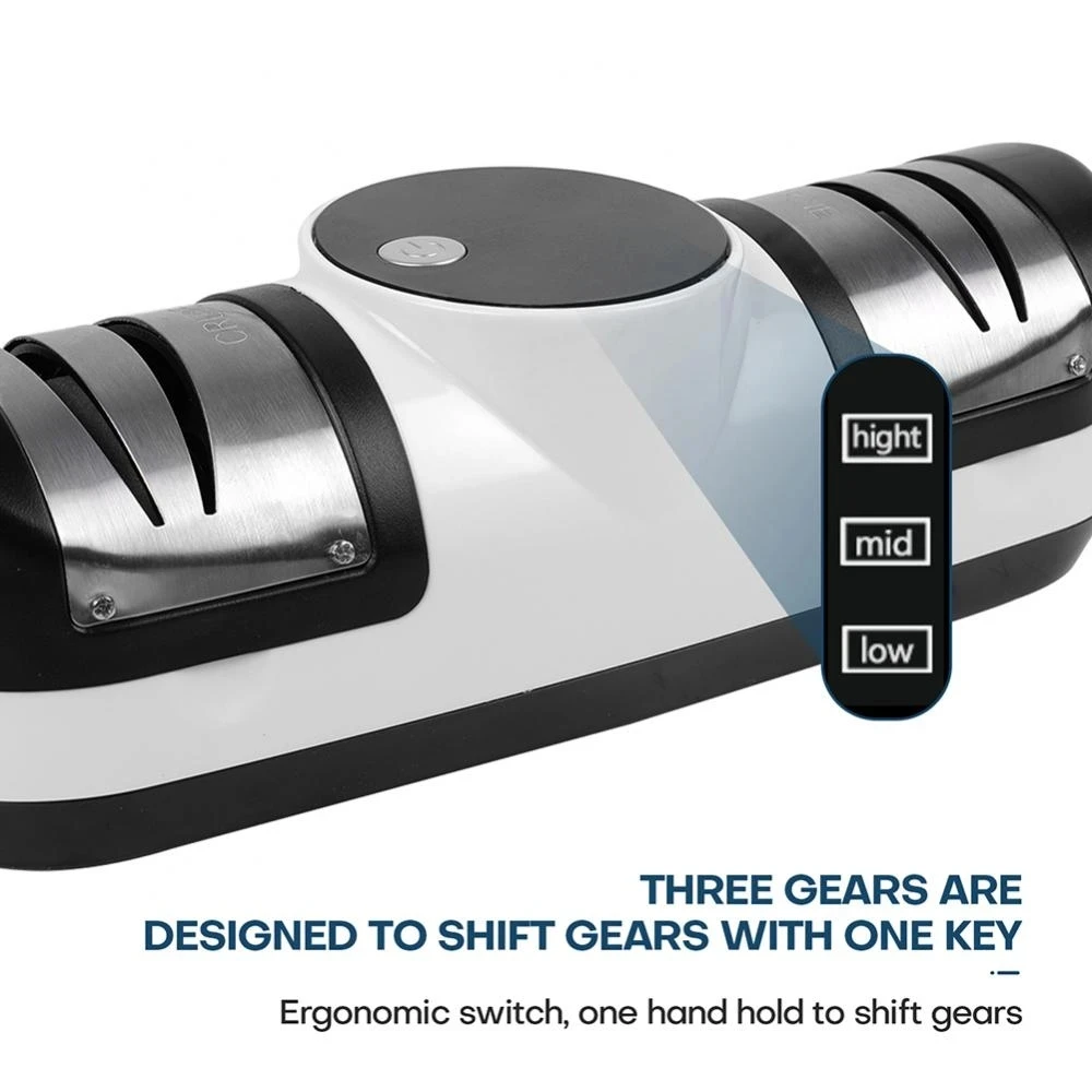 EdgeCraft brings new technology to knife sharpening introducing  Rechargeable DC Electric Knife Sharpeners. Designed with a smaller  footprint than other electric sharpeners, it still has all the sharpening  power EdgeCraft is known