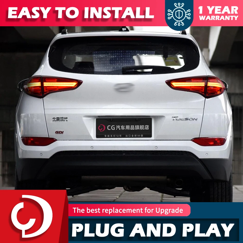 

AKD автомобильный Стайлинг для Hyundai Tucson задние фонари 2015-2018 Новый Tucson светодиодный задний фонарь светодиодный сигнал DRL тормозной сигнал задний автомобильные аксессуары