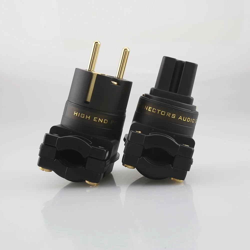 Audiocrast 24k Schuko Mains Ângulo Direito Plugue Macho para Iec C13 Fêmea Tomada de Alta Fidelidade Conector de Alimentação - Image 5