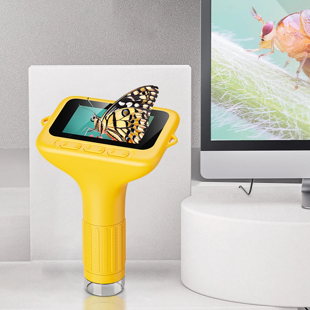 어린이용 현미경 3인치 화면 디지털 현미경 휴대용 현미경 카메라 3세 4세 5세 6세 7세 8세 9세 10세 남아 여아 선물