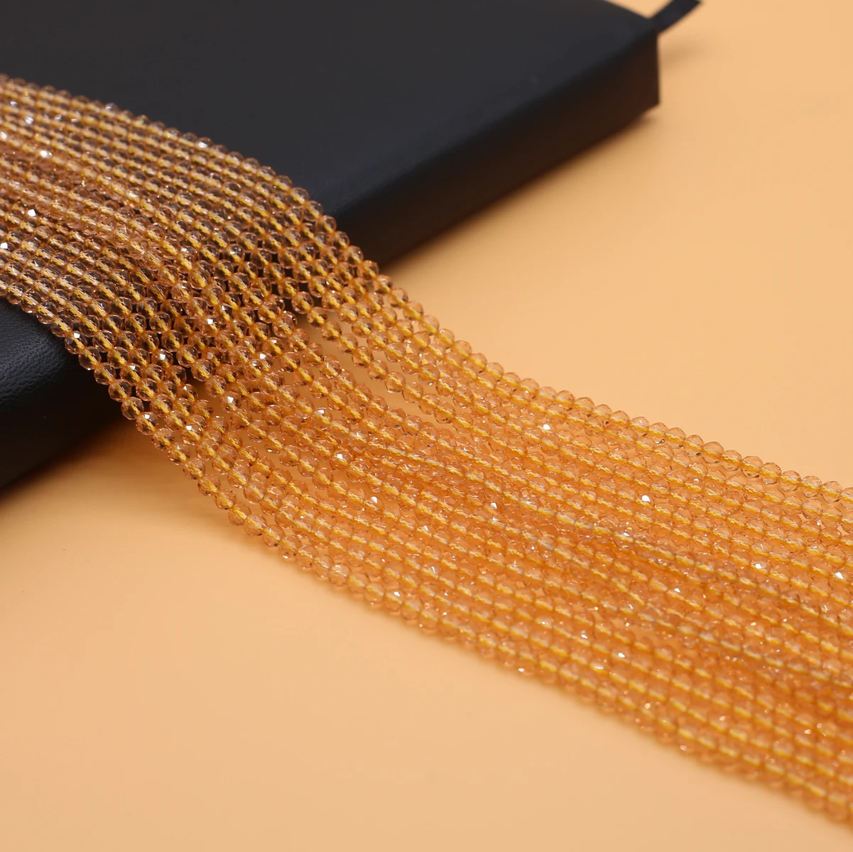 

Beautiful Spinels Champagne Color Faceted Beads Loose Spacer Beads Making for Jewelry DIY Bracelet Necklace Accessorie Size 3mm
