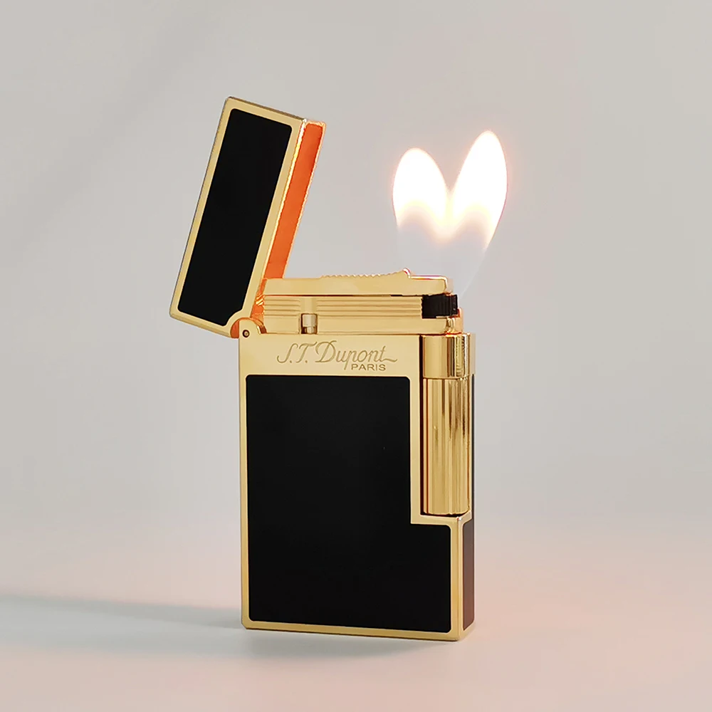 Dual Flame Lighter Copper Smoking Tobacco Tools Cigarette Accessory Lacquer Butane Gas Double Fire Men Gift Collections 5