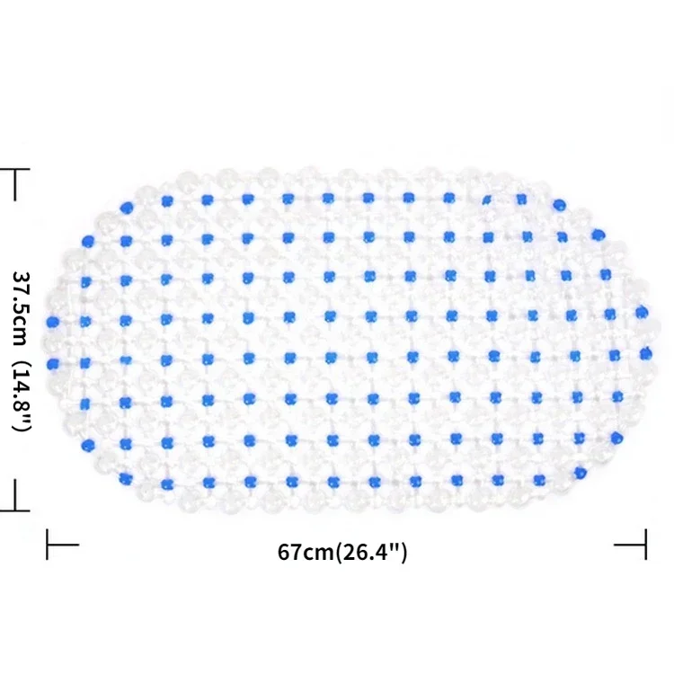 Enhanced Non-slip PVC Bath Mat with Massage Surface - Soft Rectangle Shower Carpet
