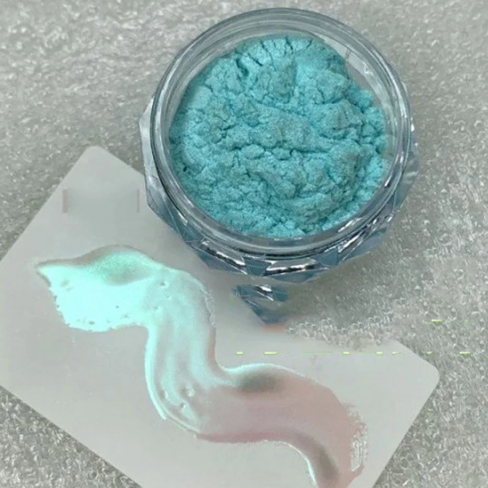 1 Jar Iridescent Pearl Effect Nail Art Powder - Mirror Chrome Aurora Mermaid Finish