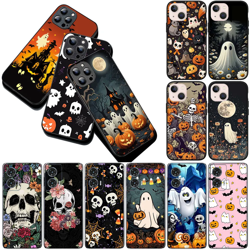 Little Ghost Halloween Pumpkin Flower Phone Case