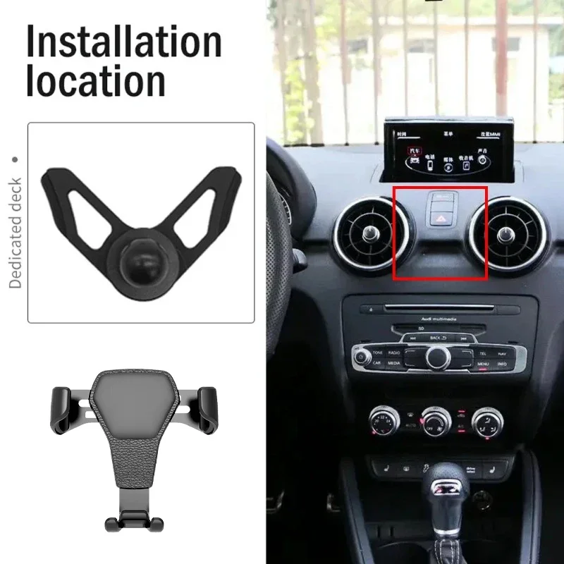 Car Mobile Phone Holder Air Vent Mounts Stand GPS Gravity Navigation Bracket For Audi A1 Sportback 8XA 8XF 2011-Accessories