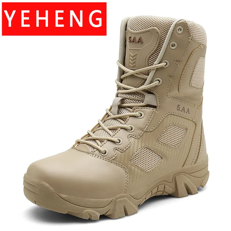 

Men's Mountaineering Boots Desert Tactical Mens Boots Wear-resisting Army Boots Waterproof Outdoor Hiking Men Combat Ankle Boots