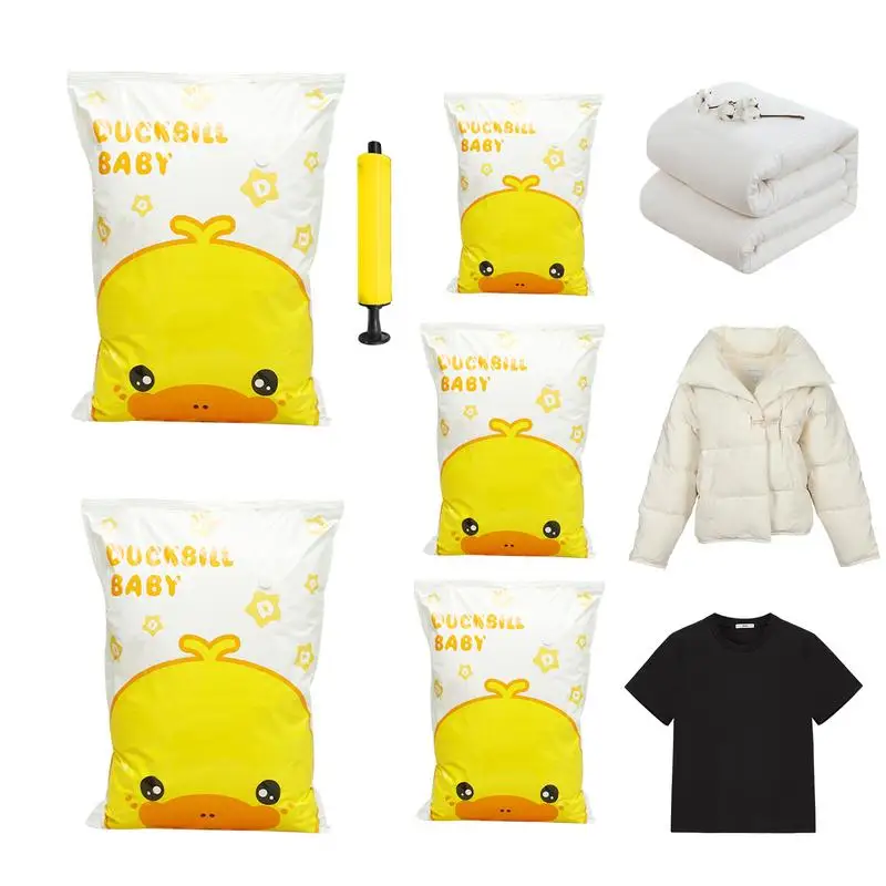 

6 шт., вакуумные складные мешки для хранения одежды