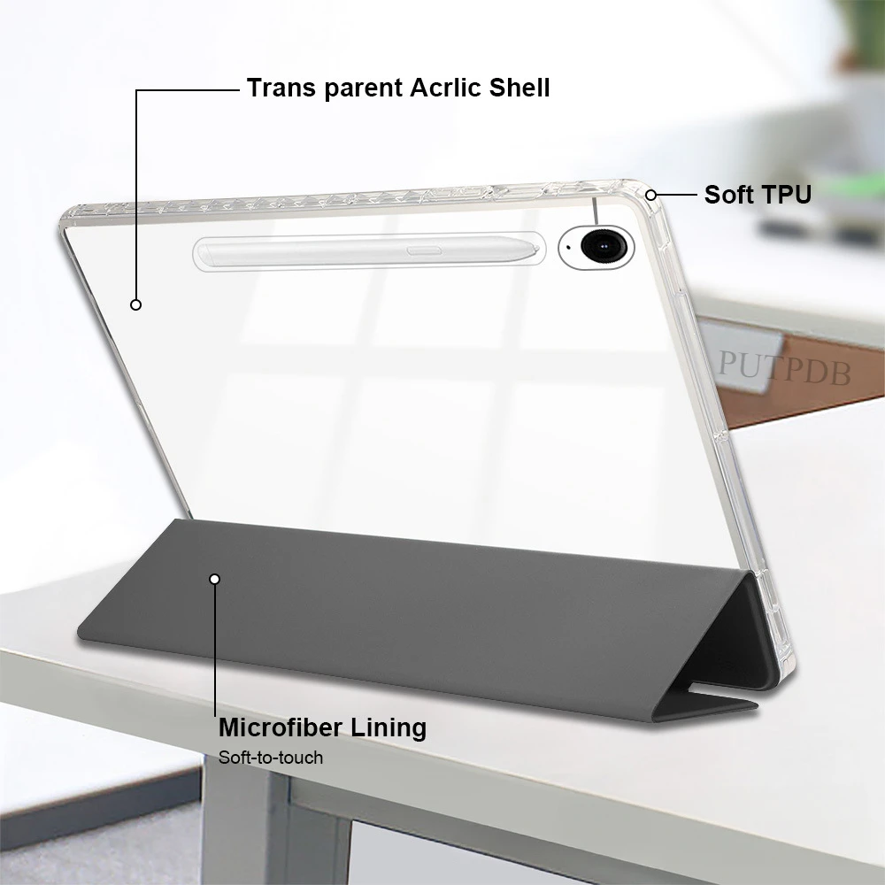 Sleek PU Leather Tablet Case with Pencil Holder
