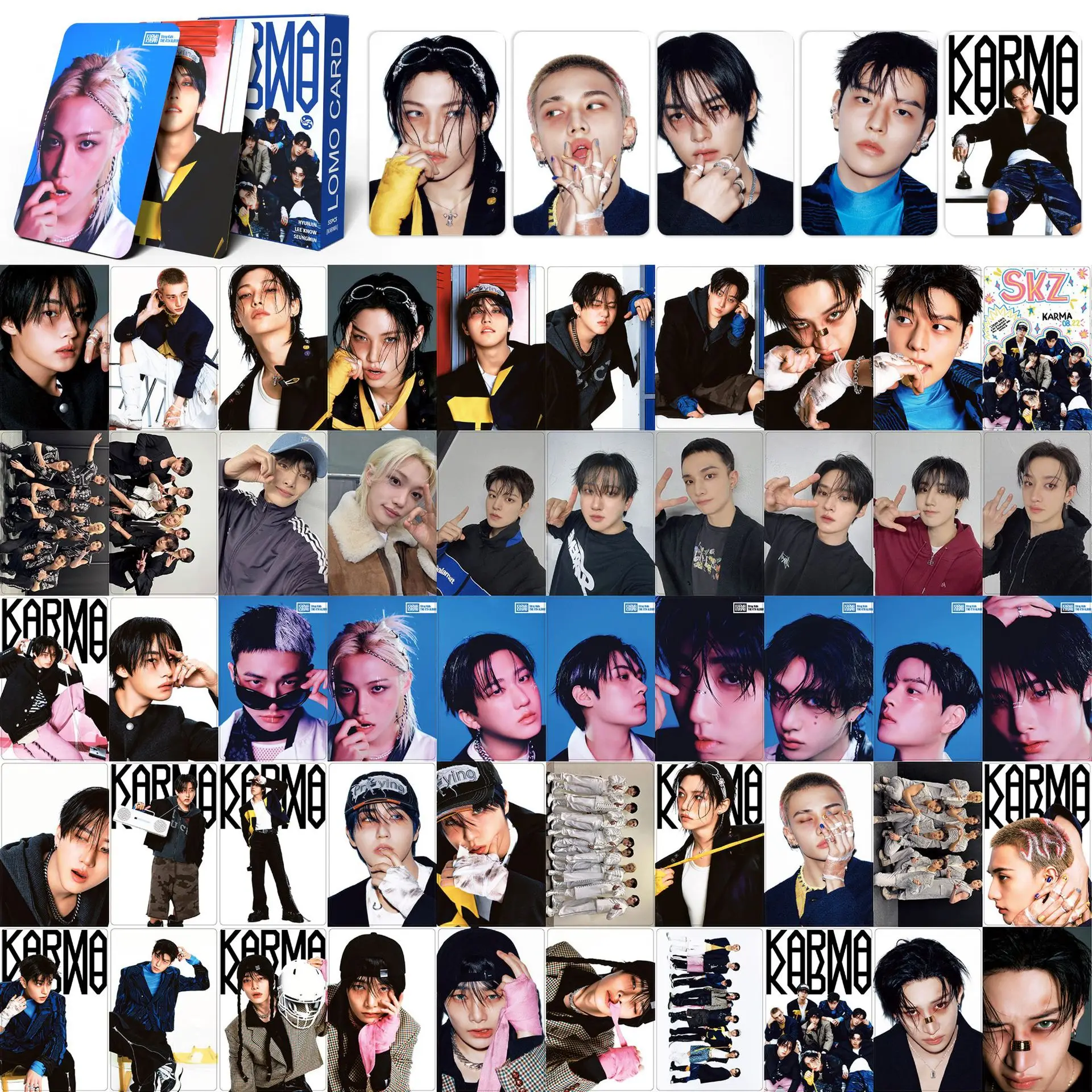 55 個 SKZOO KARMA 新しいレギュラーアルバムポストカード Stray Kids