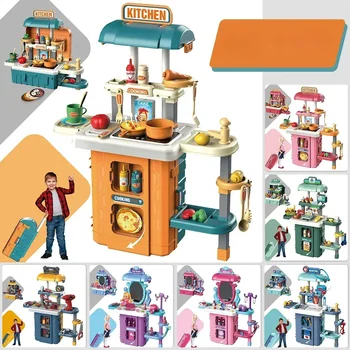 Repair Tool Set for Kids Tool Set Trolley Case with Realistic Lights & Sounds Toy Drill Wrench Kitchen Toy Set for Girls Boys