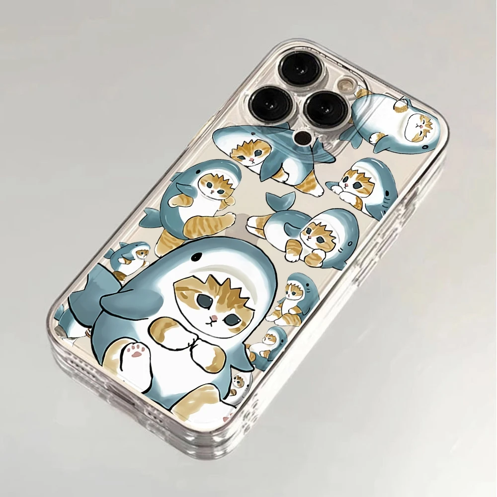 Shark Hat Mofusand Cat Clear Soft Phone Case