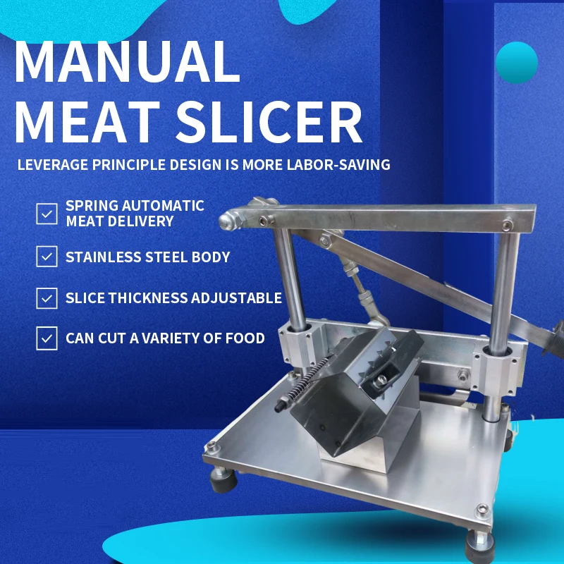Lamb Slicer Manual Lever Meat Cutter Stainless Steel Household Frozen