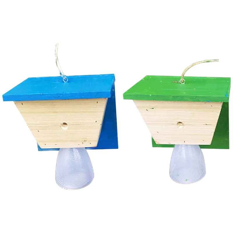 

Wood Bee Trap Wood Cabin Style Carpenter Bee Trap Waterproof And Outdoor Wasp Trap Catcher