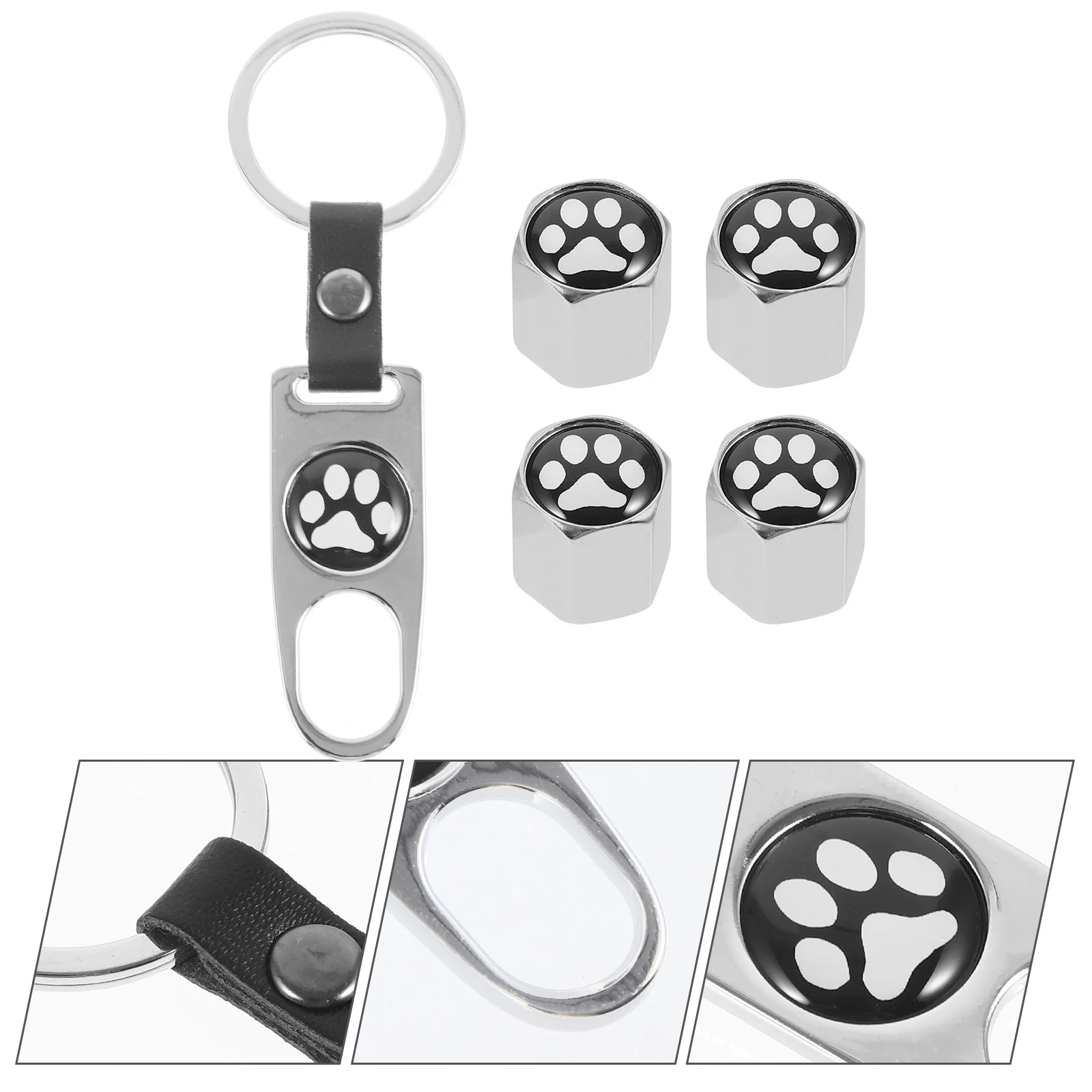 

4pcs Valve Caps Valve Stem Caps Car Tire Valve Caps Paw Print Car Accessories