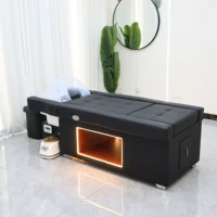 Lit de lavage de cheveux relevable avec fumigation, table de massage thaïlandaise pour salon de coiffure avec bassin de massage des pieds, personnalisable 4