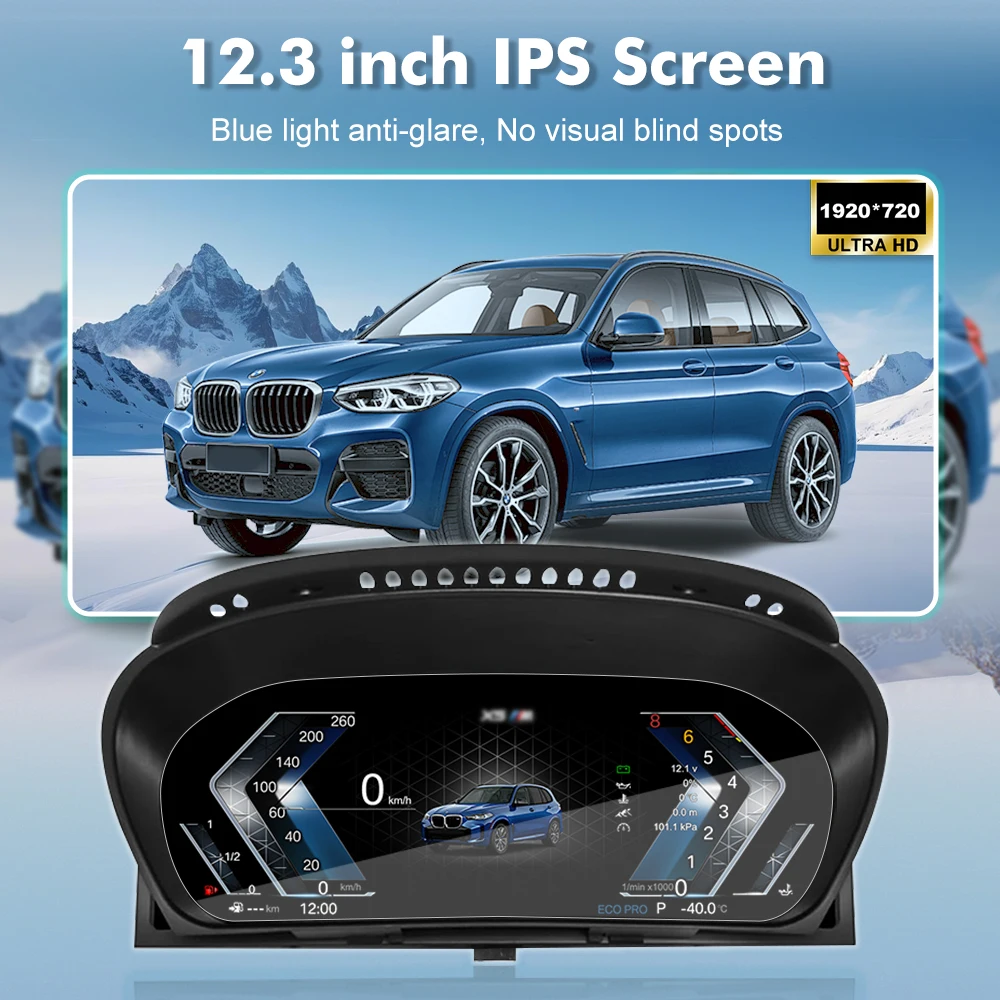 BMW X5 E70 X6 E71 F15 F16 CCC CIC 디지털 계기판 가상 조종석용 12.3인치 디지털 대시보드