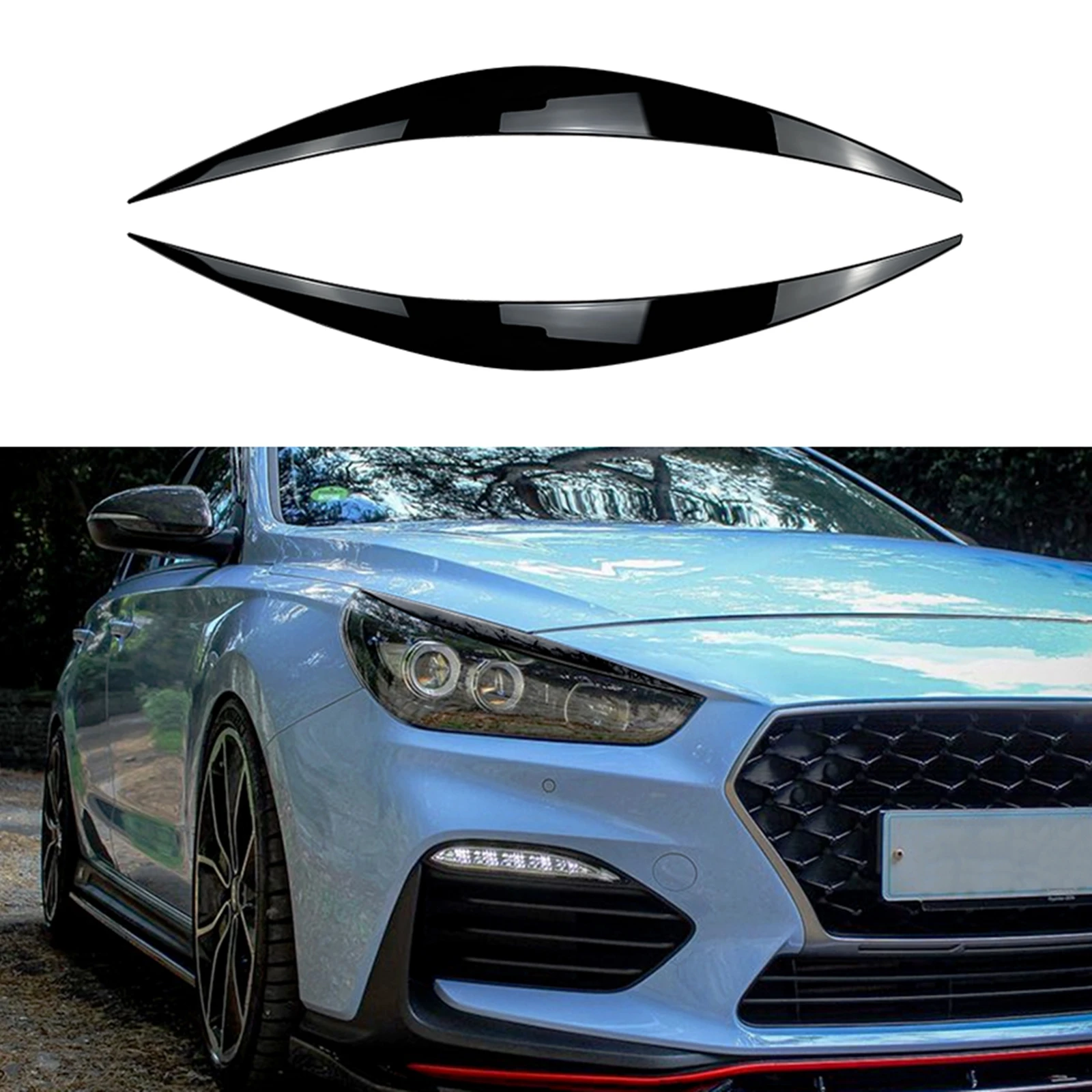 For-Hyundai-I30N-MK3-Hatchback-2017-2019-Headlight-Eyebrow-Trim-Car ...