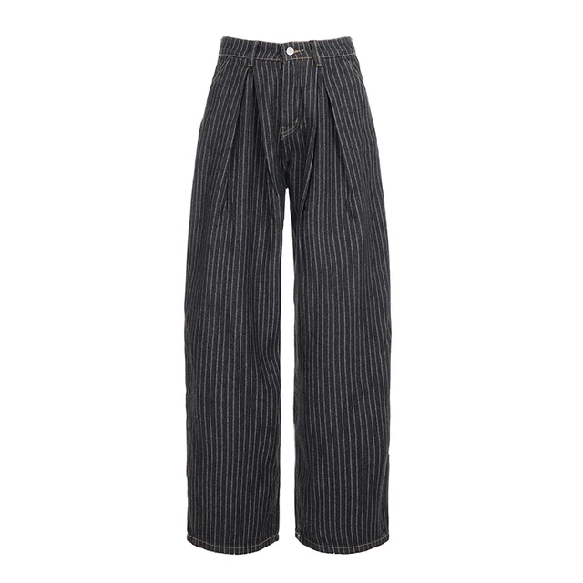SUCHCUTE Women Striped Relaxed Fit Jeans Retro Low Rise Wide Leg Denim Pants Grunge Loose Trousers 2026 Spring Y2K Clothes 2026 6