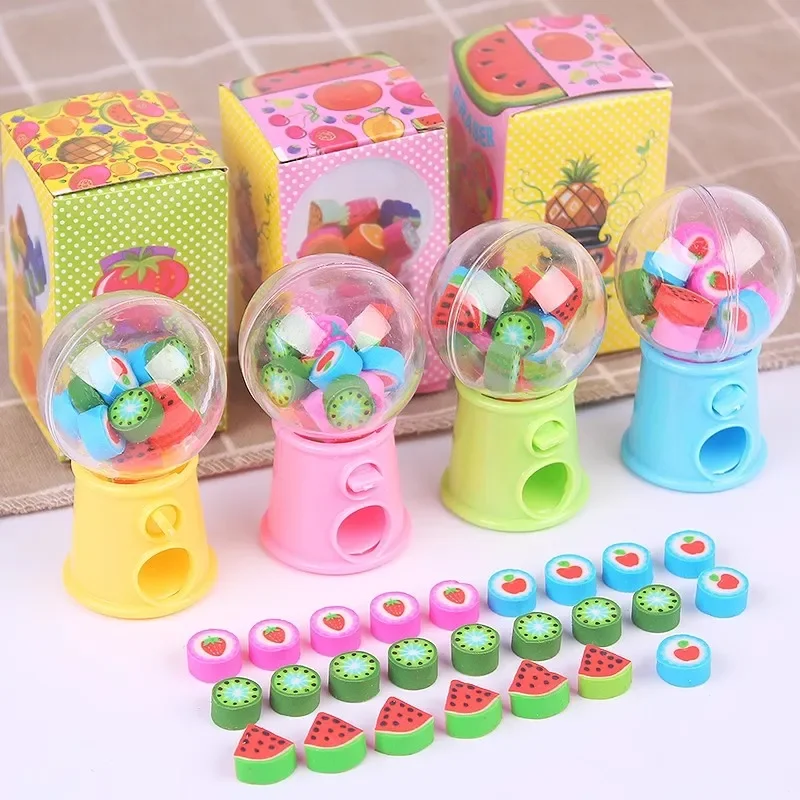 Creative Gashapon Machine Erasers 12pcs Cute Mini Rubber Erasers Korean Stationery Kid Toys Correction Tool Office Supplies pencil eraser,eraser pen,plasticine eraser,eraser refillable pen,biscuit eraser,kneadable eraser,retractable eraser