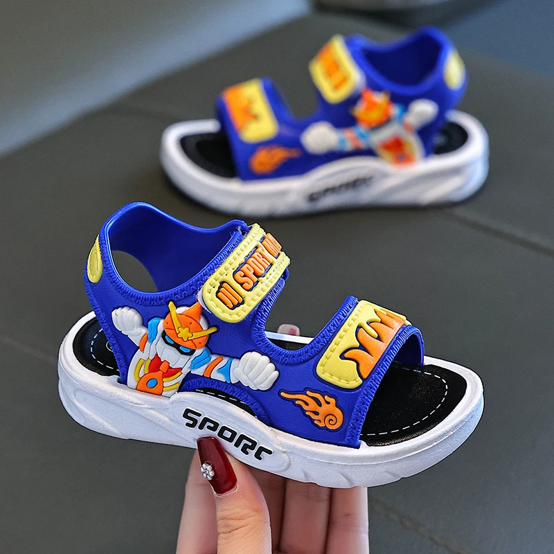Boys and girls sandals New Big kids Summer baby kids cartoon soft soles Student beach shoes