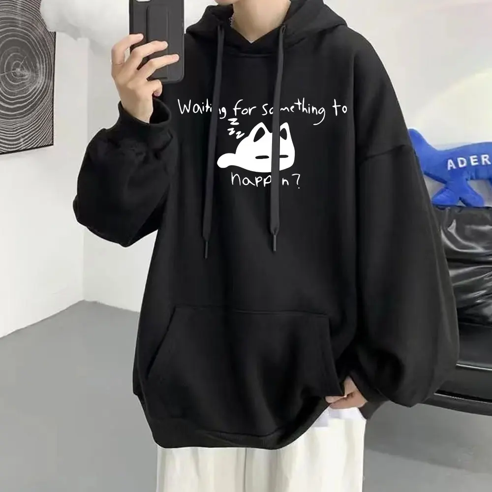 

Manga Waiting for Something To Happen Omori Cat Print Hoodie Cats Lover Sweatshirt Winter Cotton Anime Graphic Tracksuit Unisex