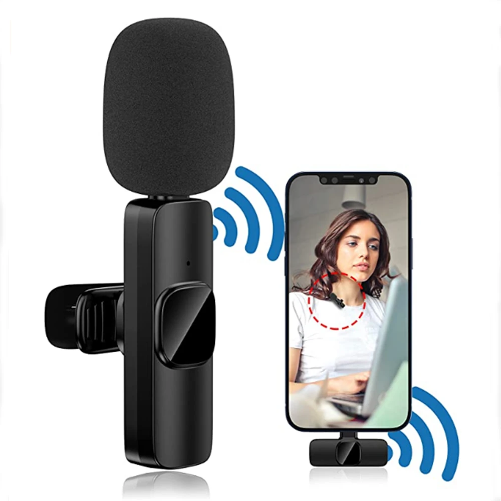 headphones with mic Special Wireless Lavalier Microphone Portable Audio Video Recording Mini Mic FOR IPhone/Android Phone Camera Live Game dynamic microphone