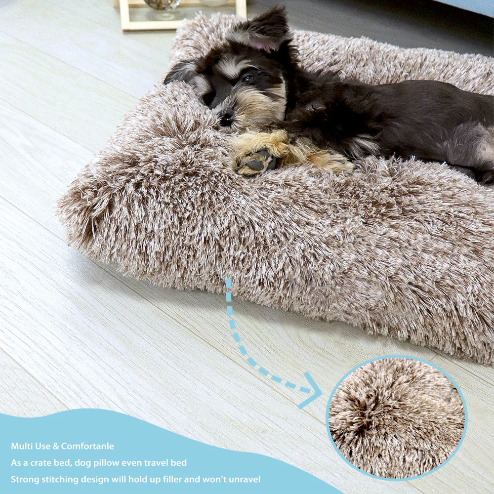 Dog Bed Pet Mat Pet Bed Washable Plush Crate For Dog Anti-Slip Mat For Cat Fluffy Comfy Sleeping pet bed pet bed mat dog kennel mat
