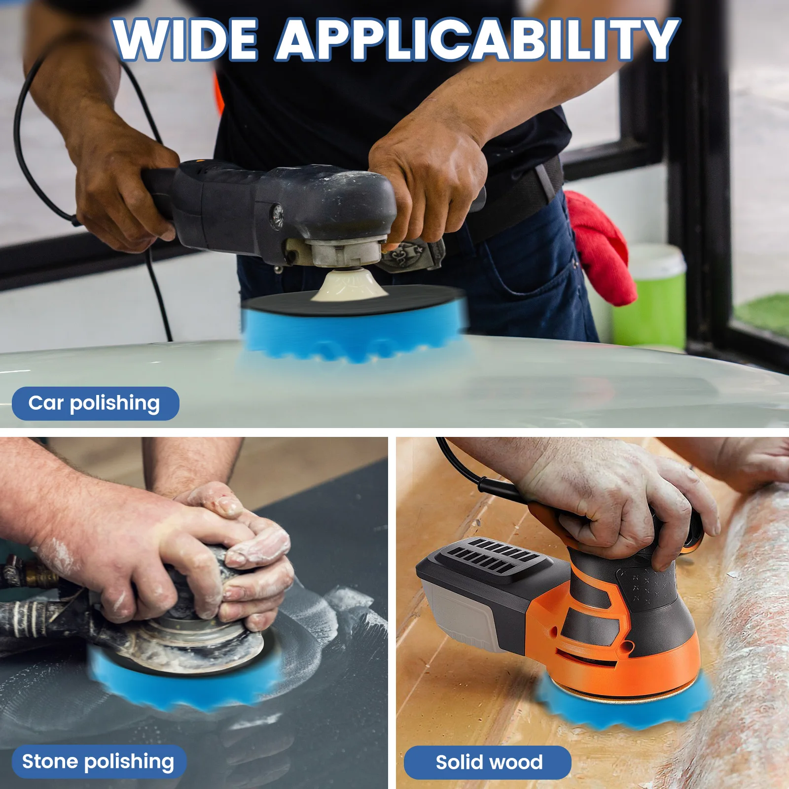 5/7 Pcs Car Polishing Sponge Pads Reusable Sponge and Woolen Polishing Pad Foam Pads Car Polishing Kit for Car Removes Scratches