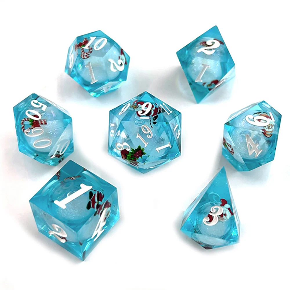 7Pcs/Set DND Dice Sharp Edge Polyhedral Resin Dice D&D Dice Set For Dungeon and Dragon Pathfinder Role Playing Game(RPG)MTG Game 2