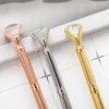 1 Pieces Metal Rose Gold Spinning Ballpoint Diamond Pen Stationery 2